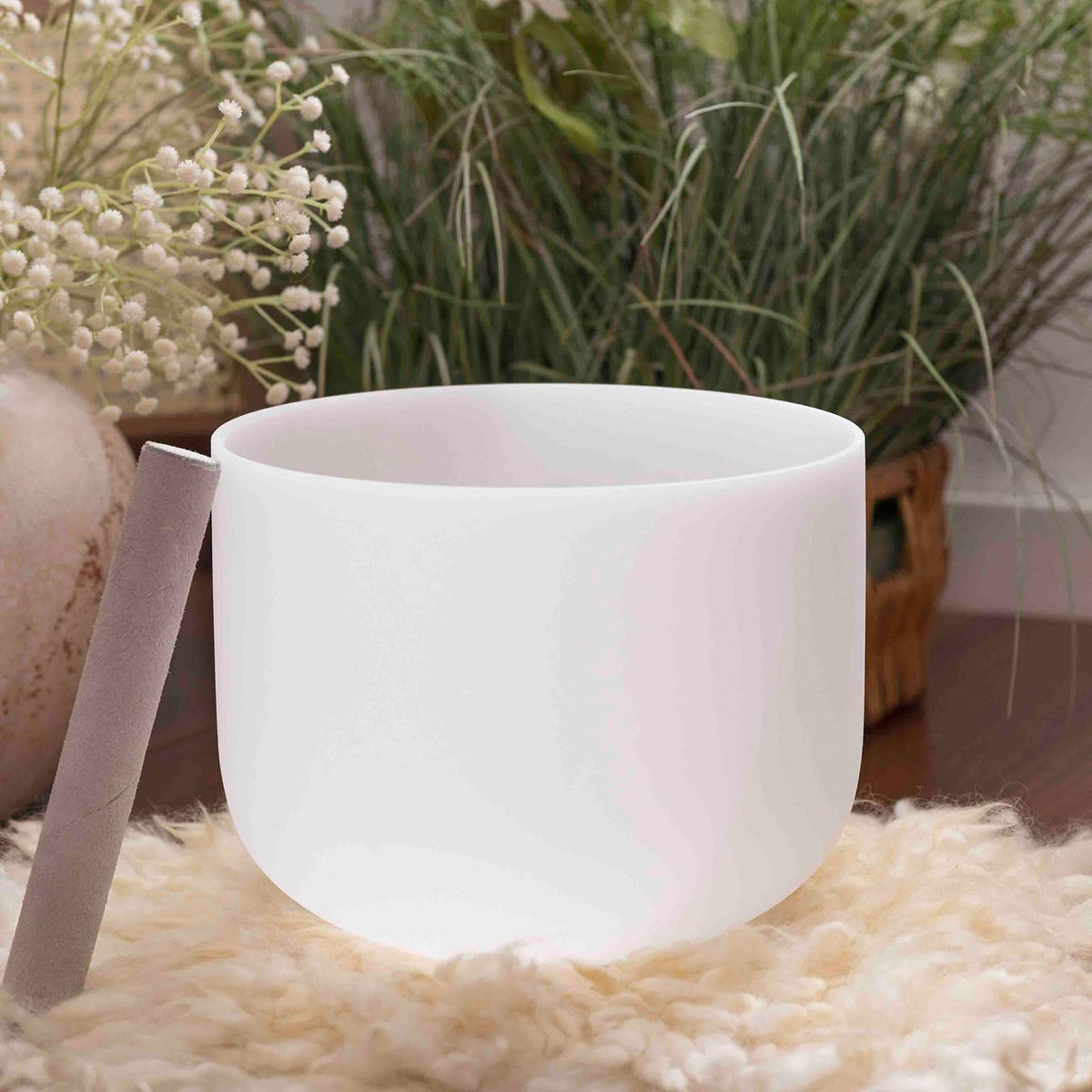 528HZ 8 Inch C Note Crystal Singing Bowl Sound Healing Meditation (8"C 528hz White)