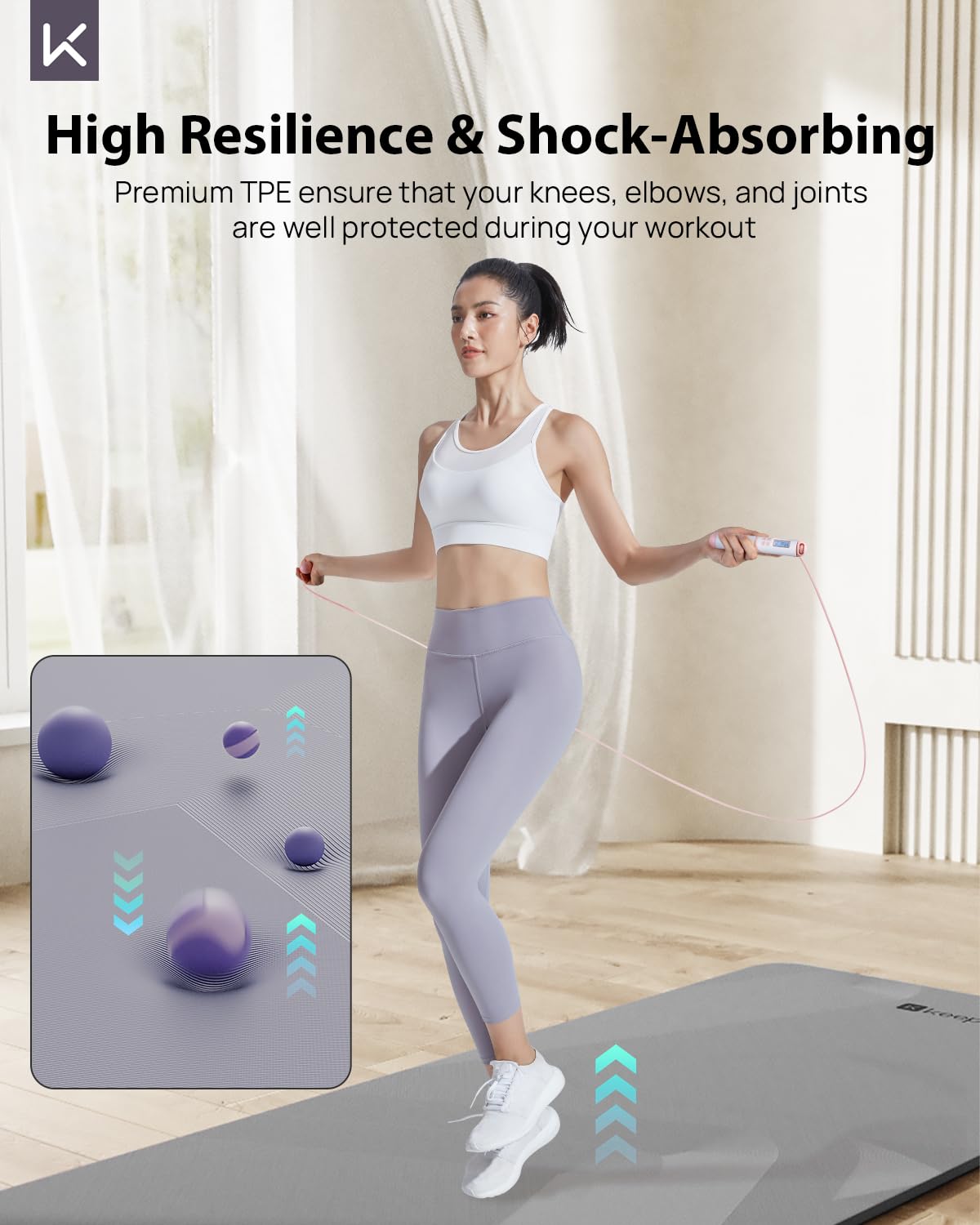 Non Slip Large Yoga Mat (Classic Grey)