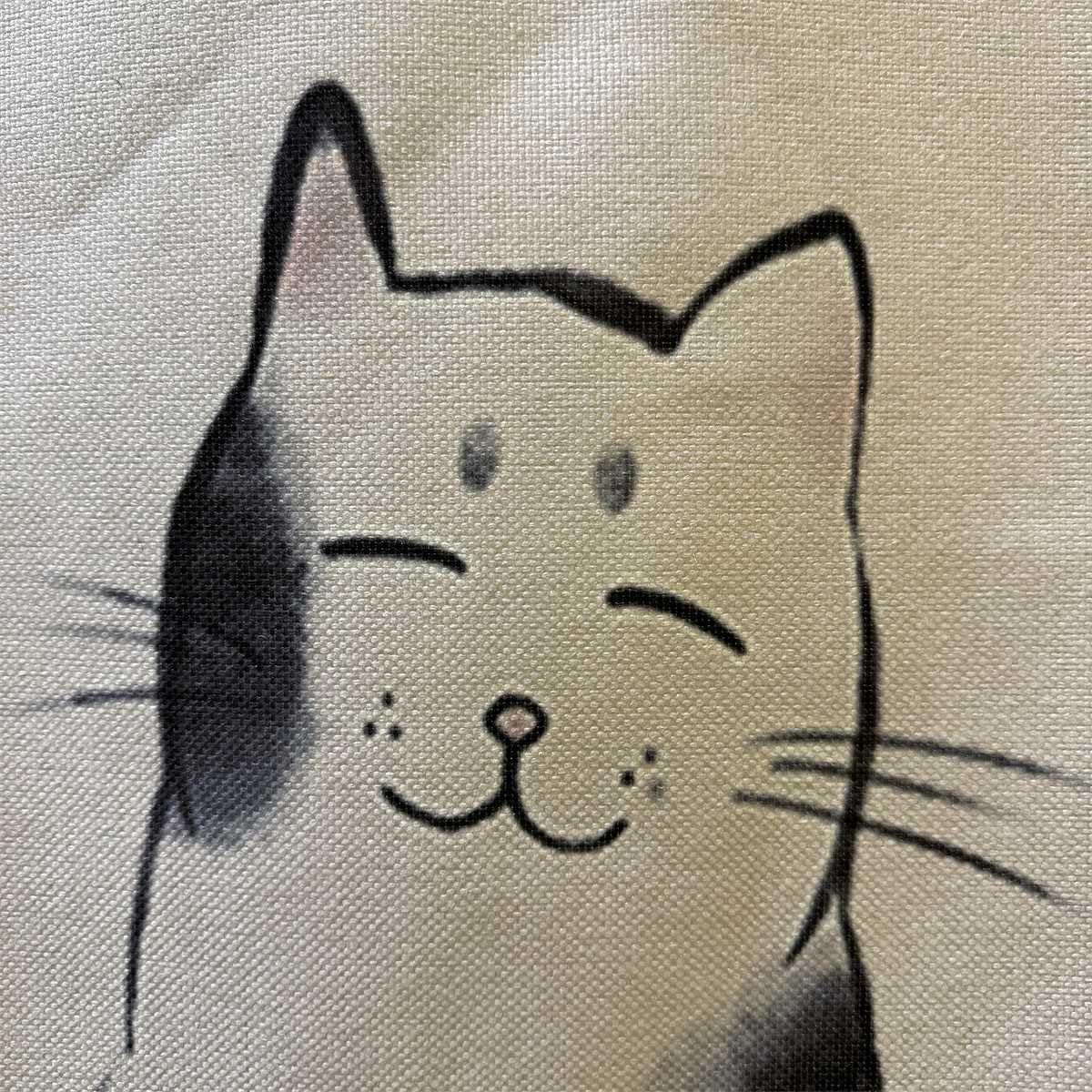 Ink Cat Noren Curtain (Willow Tree and Cat)