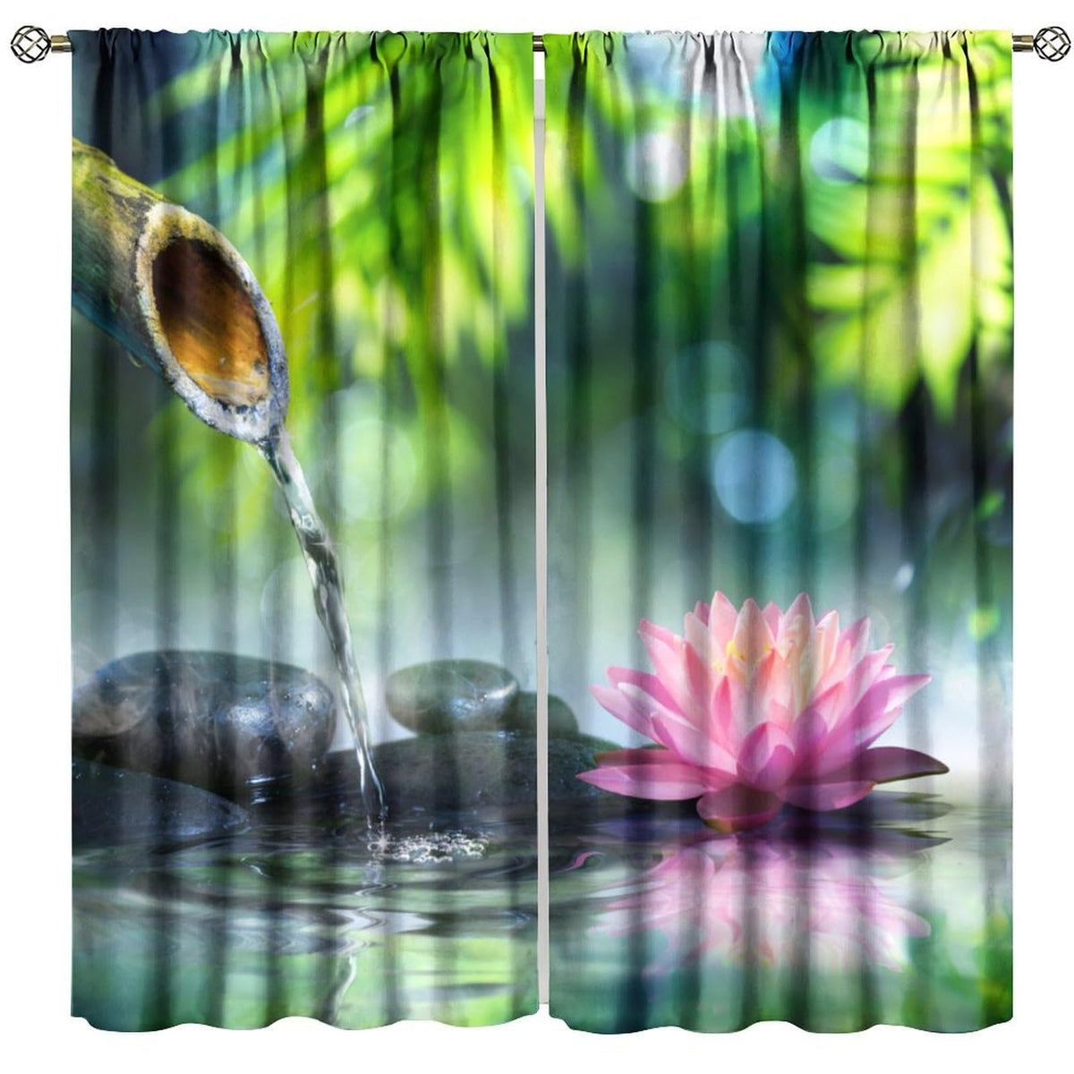 Zen Garden Curtains (42"W x 84"L (Pack of 2) / Style-4)