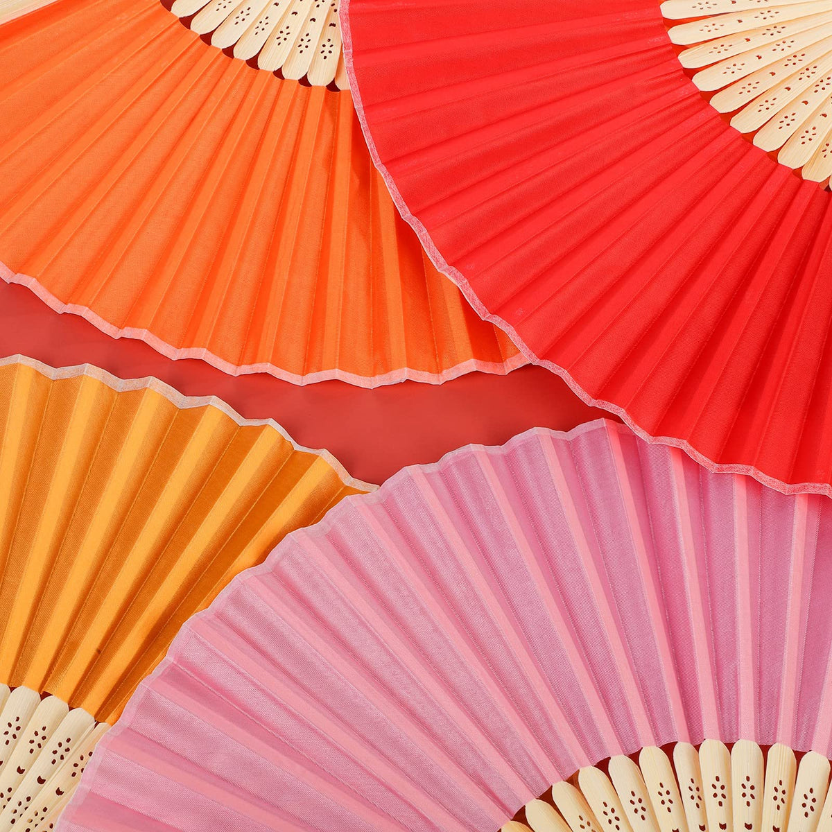 36 Pcs Handheld Fans Silk Folding Fan (Multicolor)