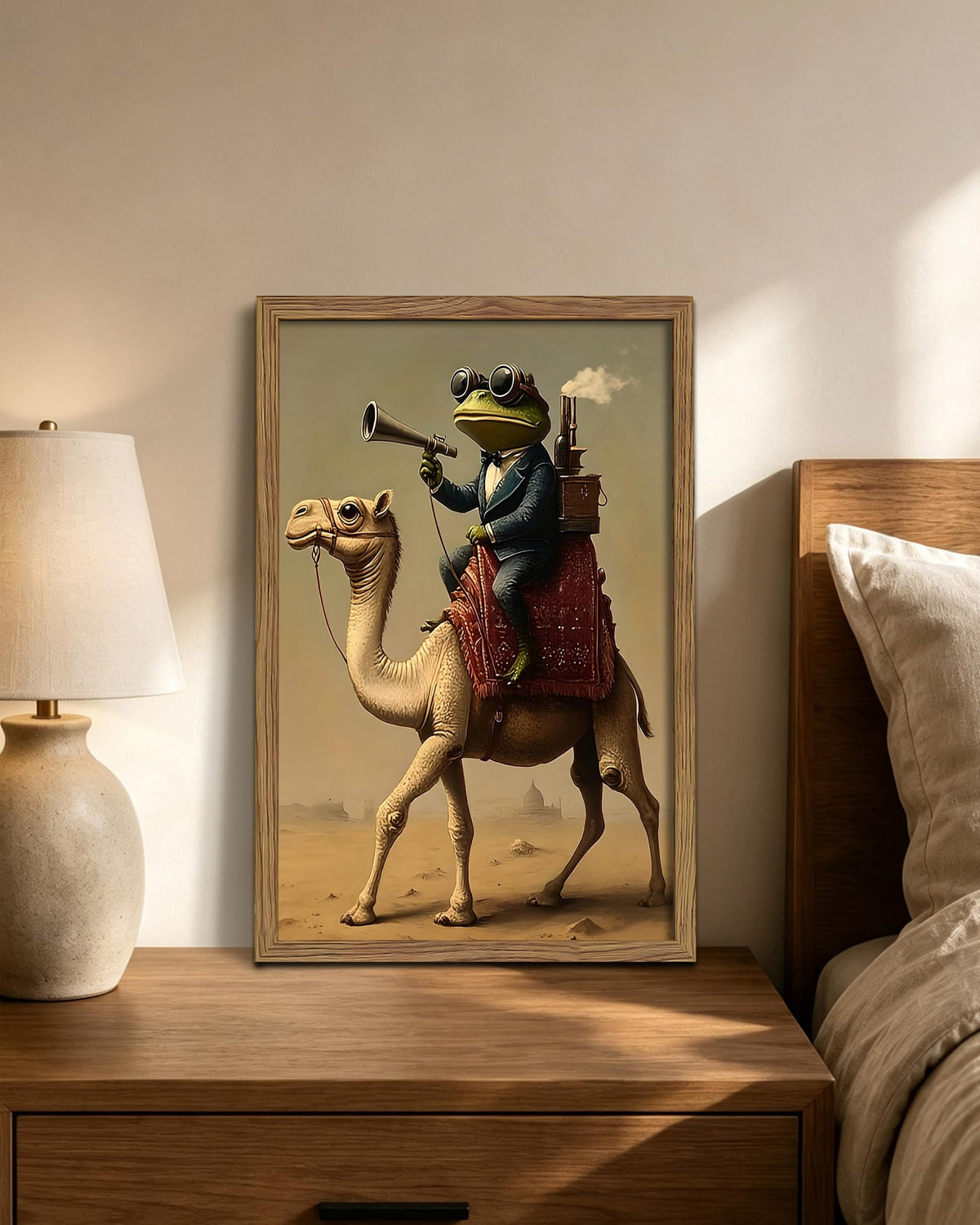 Funny Frog Riding Camel Wall Art (A-Frog Camel / 24"L x 16"W)