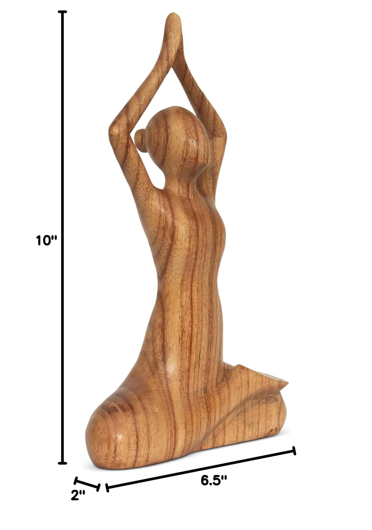 10" Wooden Handmade Abstract Sculpture Decorative Home Decor Handcrafted Figurine Accent Decoration Artwork Hand Carved (Easy Pose)