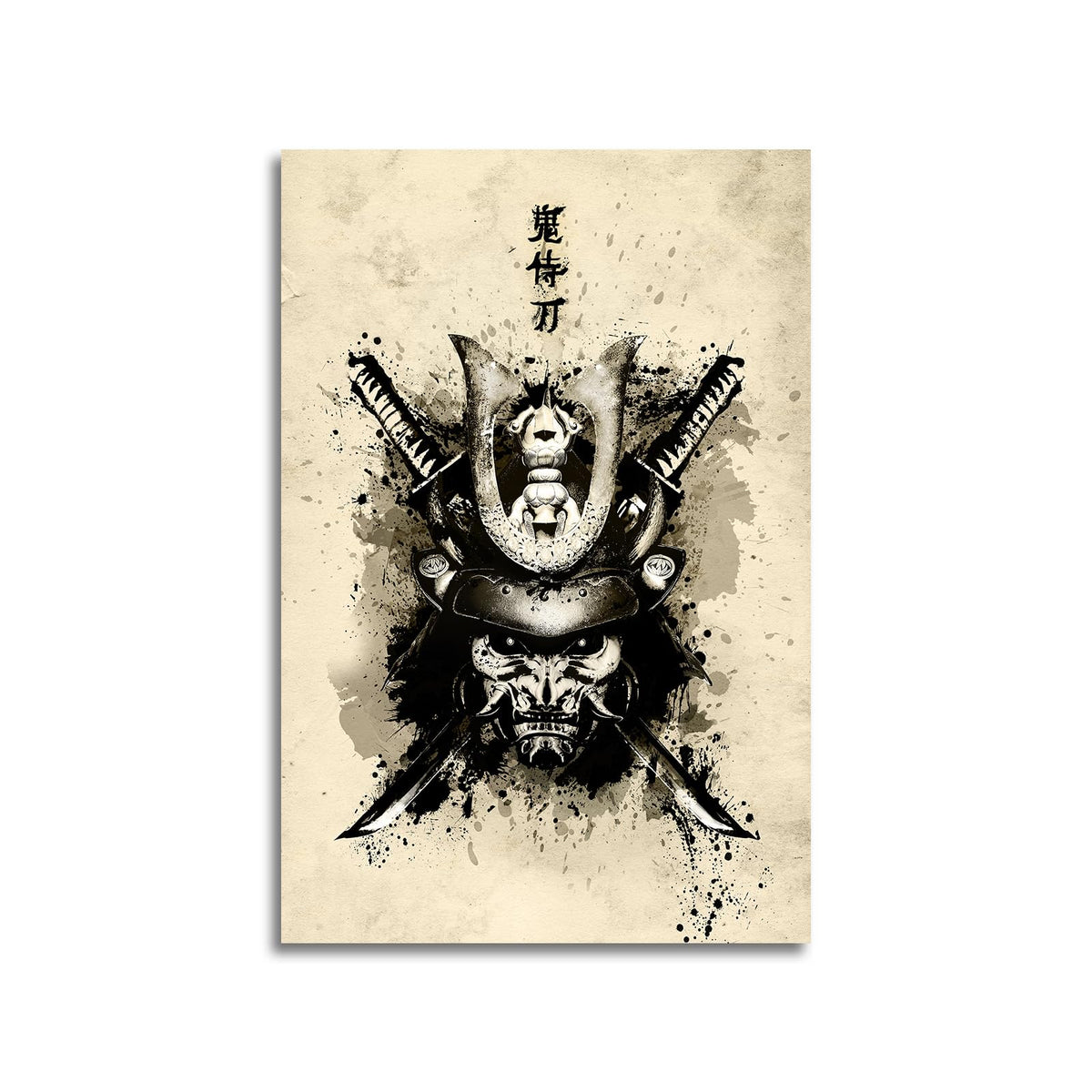 Samurai Posters Wall Art Samurai Katana Oni Canvas Painting Home Decoration for Living Room Bedroom Unframed 16 x24 inches (24"L x 16"W / Unframe-6)