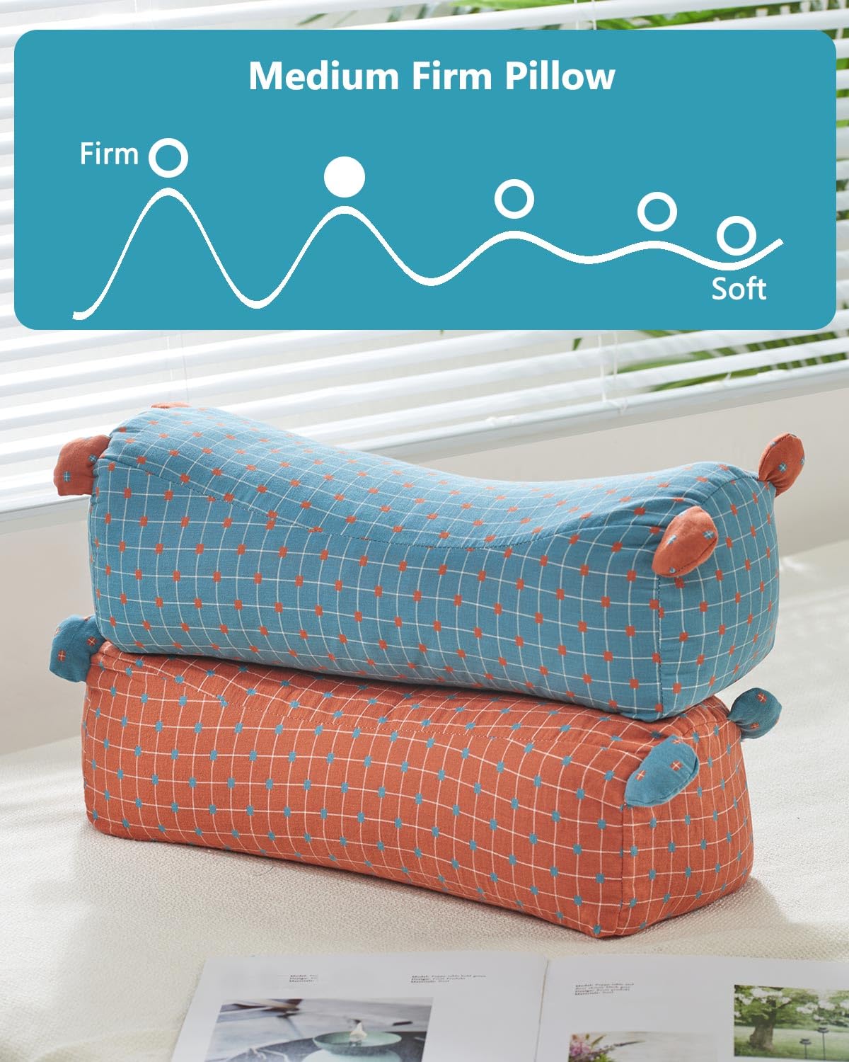 Adjustable Buckwheat Cervical Roll Pillow (Red)