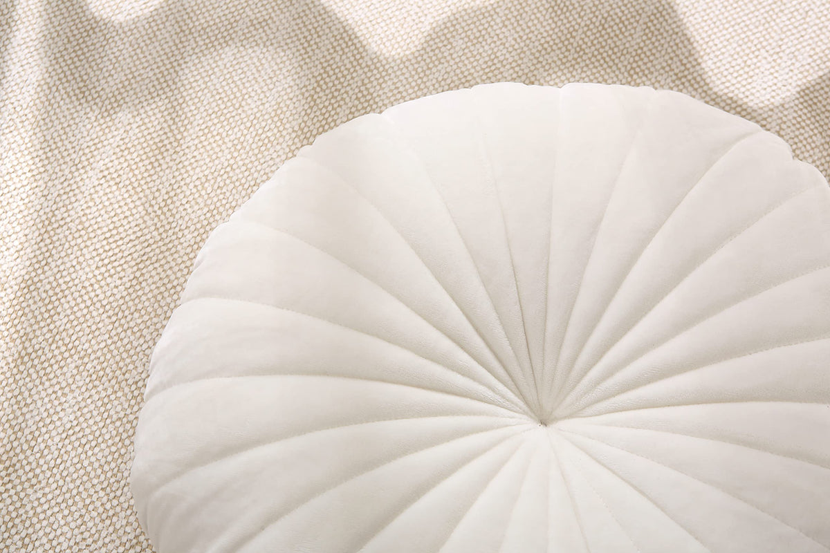 Floor Pillow Meditation Cushion Round Large Floor Pillows Seating for Adults (Beige / 18inches)