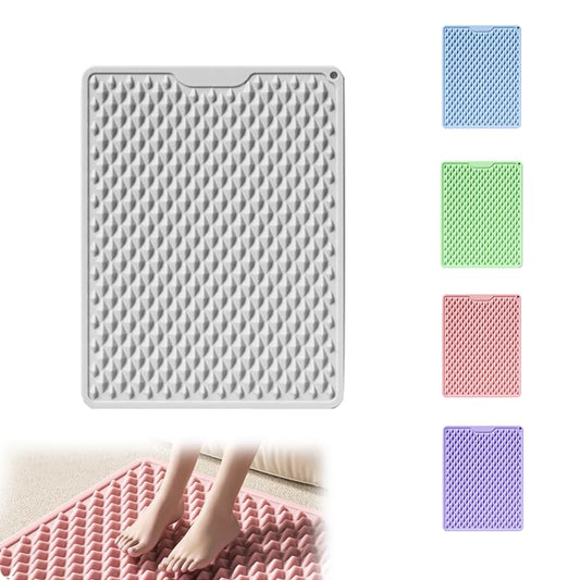 Silicone Cushion Portable Foot Reflexology Pad Foldable Foot Massage Mat Pressure Point Massage Mat Anti (Grey)