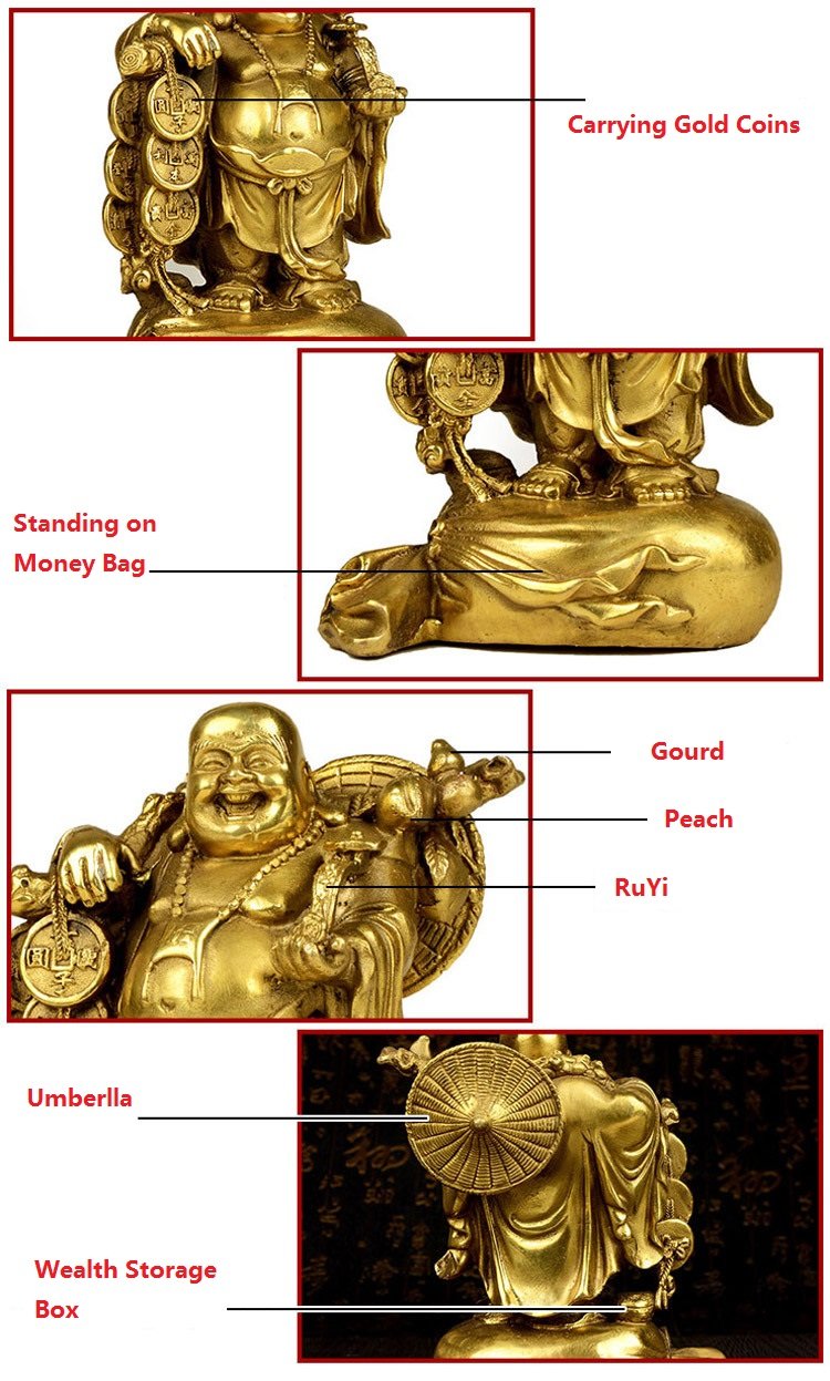 Fengshui Buddha Statues for Lucky & Happiness (Large)