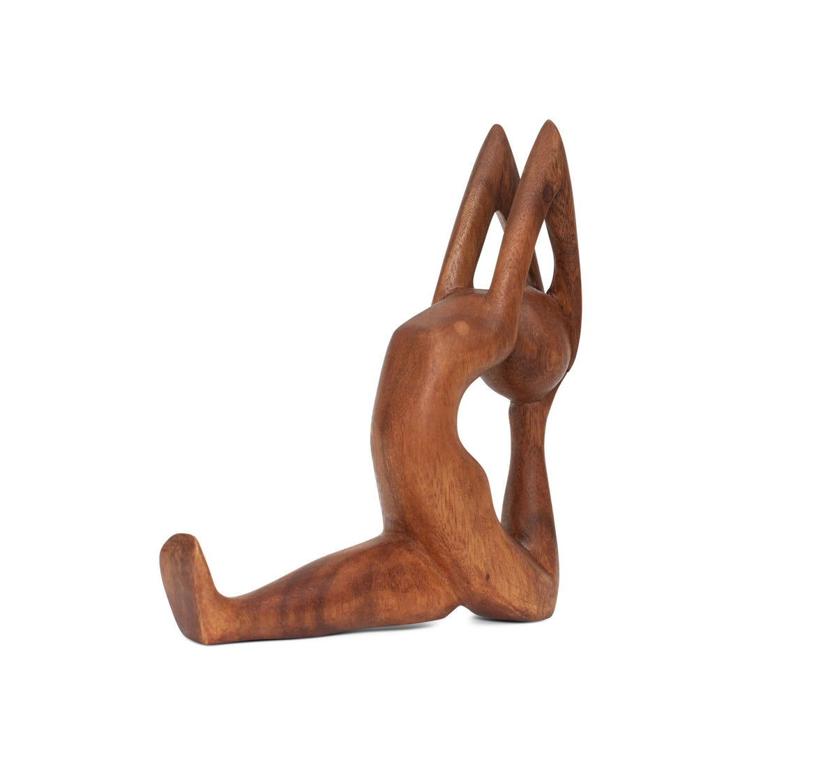 8" Wooden Handmade Yoga Statue (One-Legged Split in Mermaid Pose)