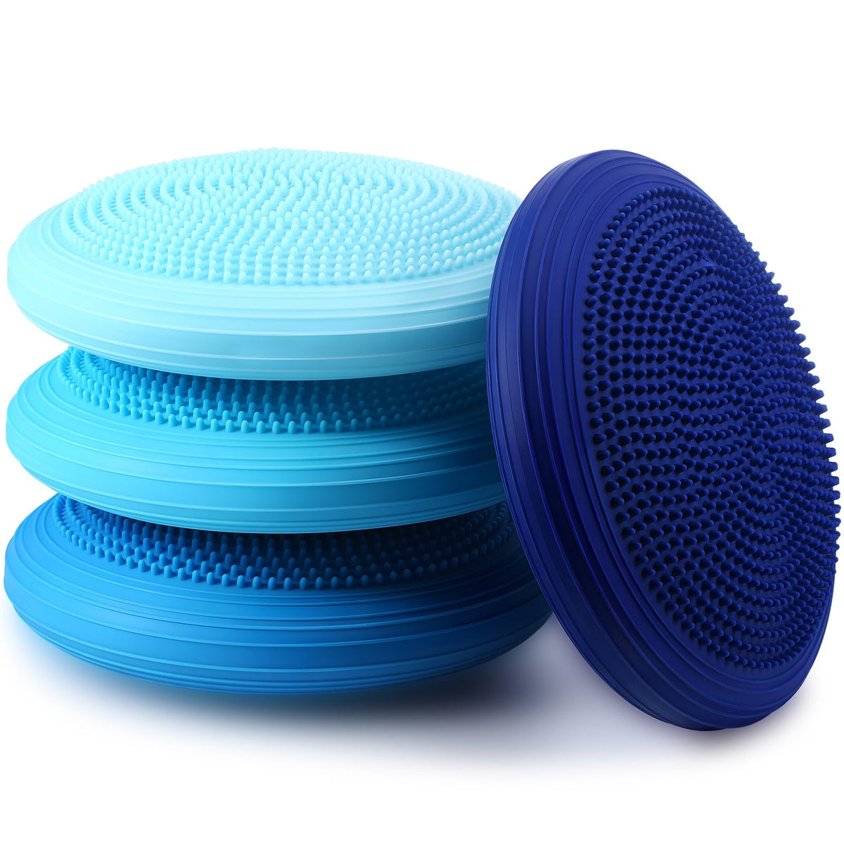 4 Pcs Wiggle Seat Inflated Wobble Cushion for Kids (Ocean Color)