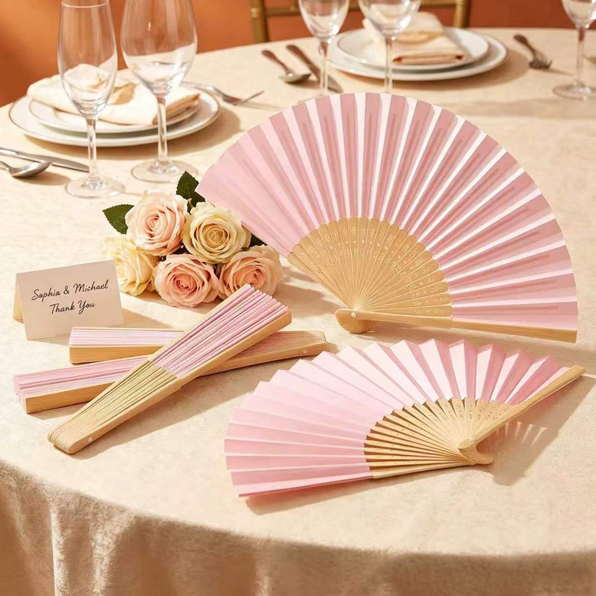 Paper Hand Fans (Pink-50)