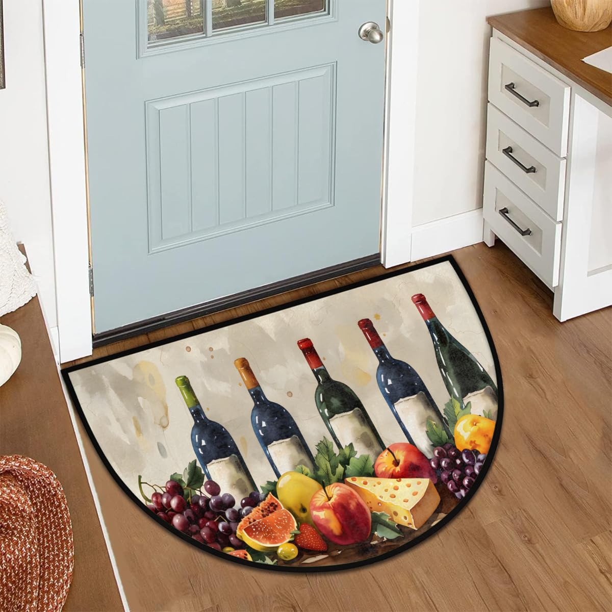 Grape Half Round Rug Half Moon Door Mat Half Circle Rugs (A:a-color 12)