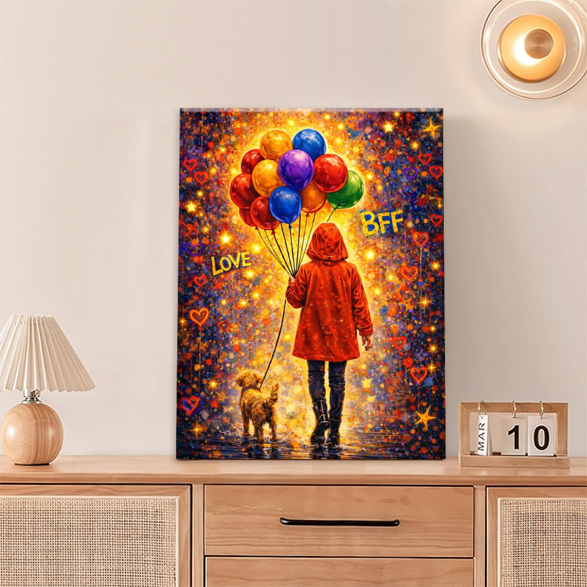 Banksy Street Graffiti Wall Art Balloon Canvas Wall Decor Street Art Painting Pictures for Bedroom Living Room 16"x24" (Back View Graffiti / 24"L x 16"W)