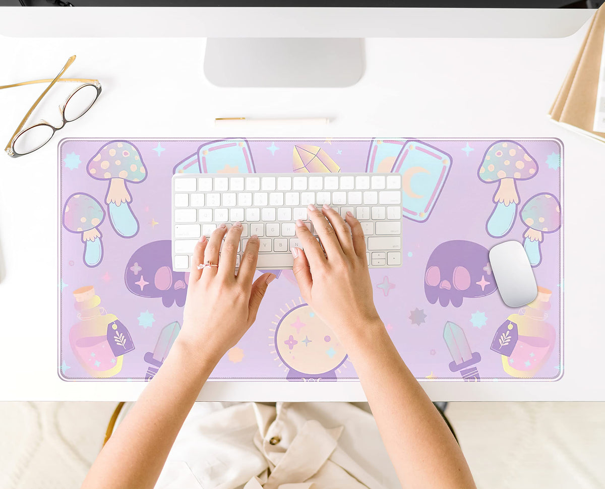 Kawaii Purple Desk Mat (Blue Purple)