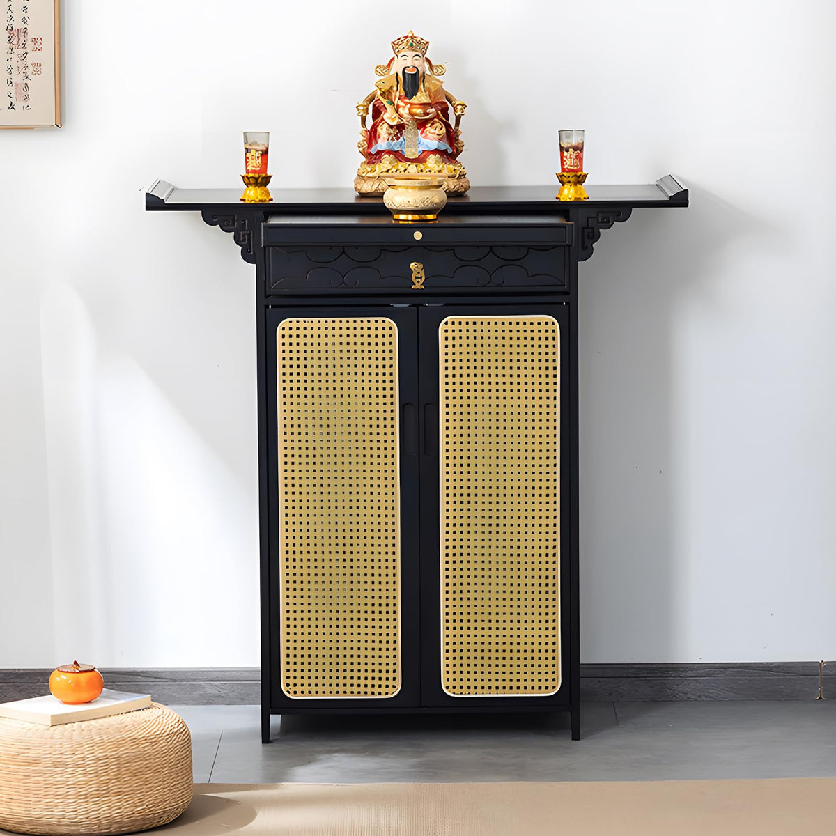 Bamboo Altar Table (31.5 / without Elevated Platform / Black)