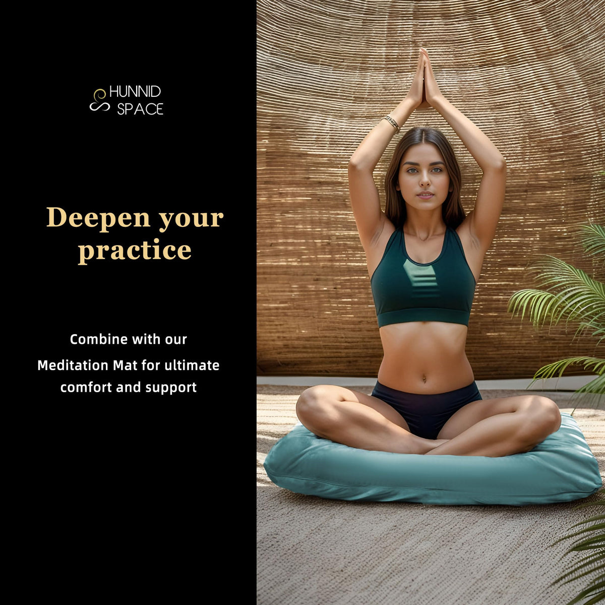 Meditation Zafu Cushion Set with Buckwheat Hulls & Memory Foam (Green)
