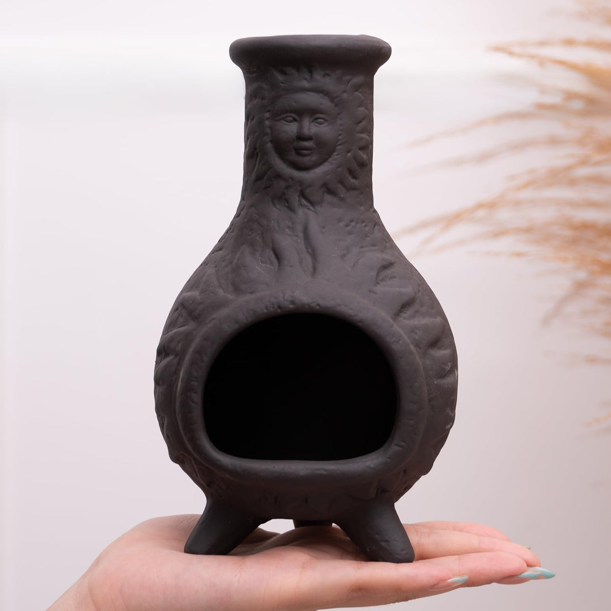 Sun Face Palo Santo Holder (Black -Sun Face Palo Santo Holder)