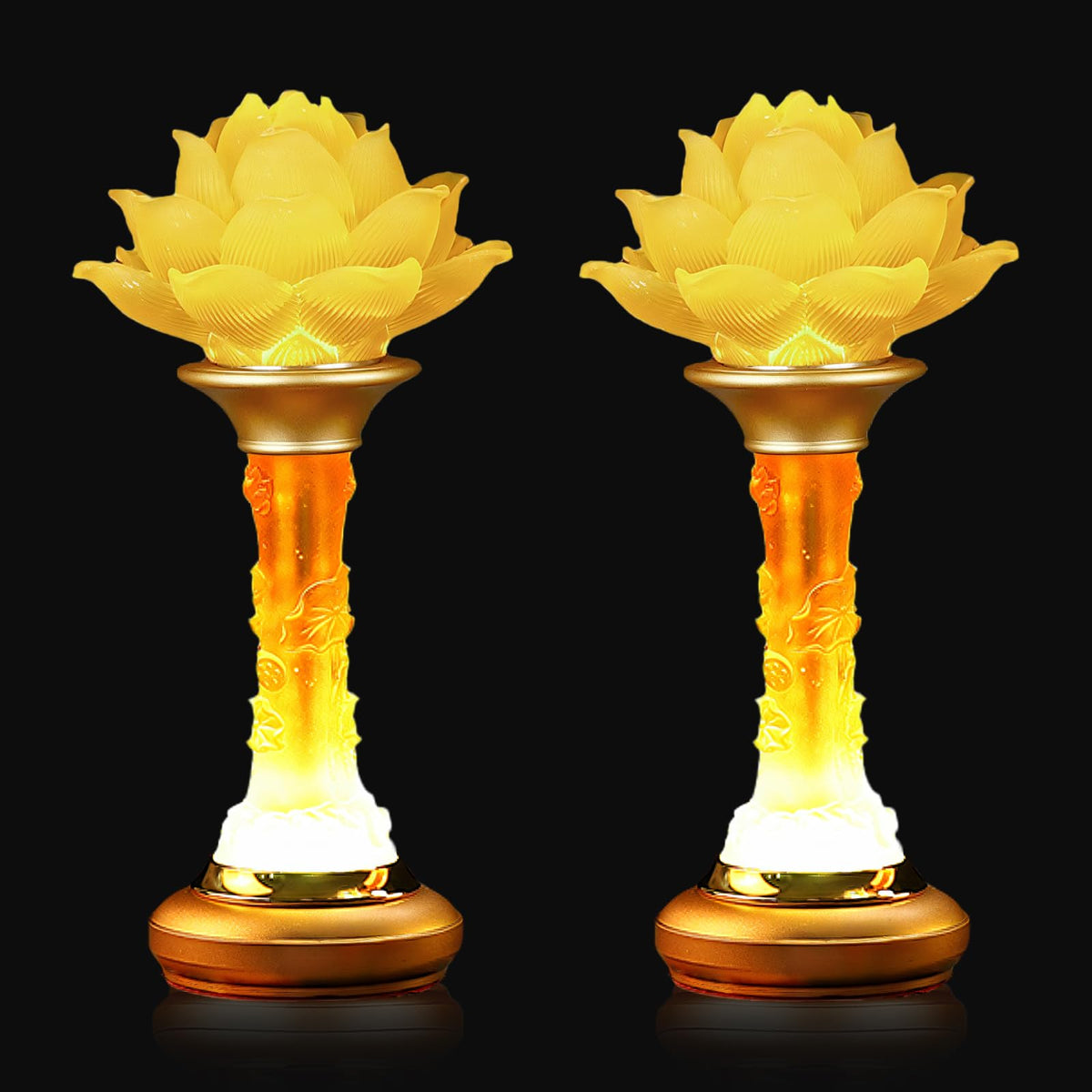 Lotus Lamp 7 Color LED Petal Buddhist Buddha Lamp Light (Z4-10inch)