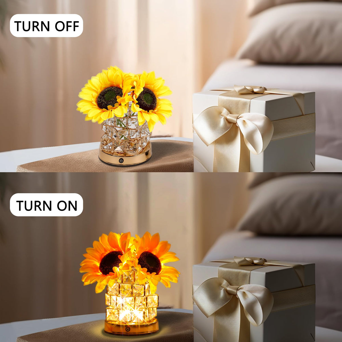 Sunflower Flower Lamp Gifts for Women (SUNFLOWER-Square)
