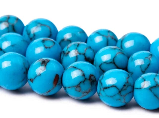 108 Pcs Blue Turquoise Beads for Jewelry Making 8 MM Blue Turquoise Loose Gemstones Stone Beads (Blue Turquoise / 8MM, 108pcs)