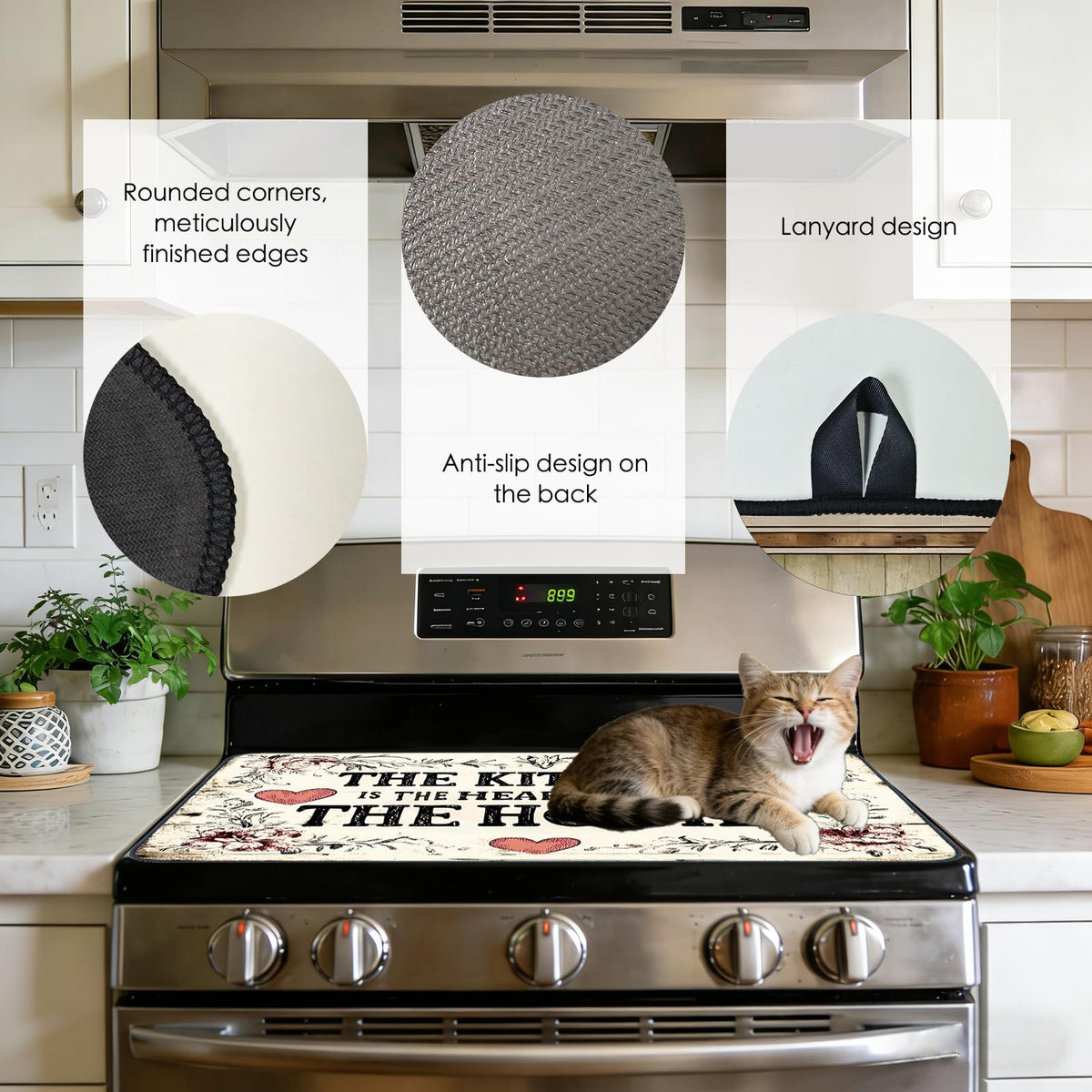 Heart of Home Stove Cover Diatom Mud 28.65x20.47 In (YBX99811)