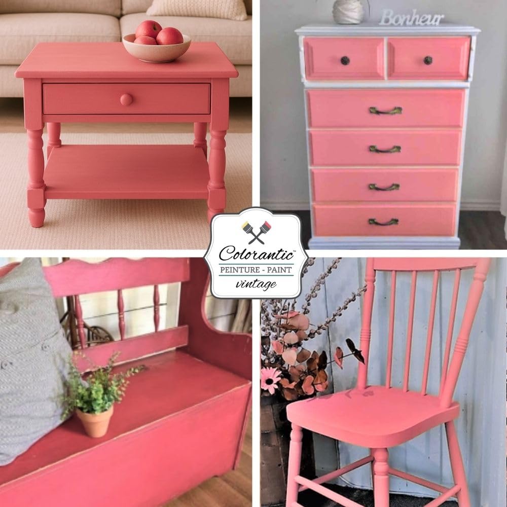 WATERMELON Pink Chalk Paint for Furniture (Watermelon / 16 Fl Oz (Pack of 1))