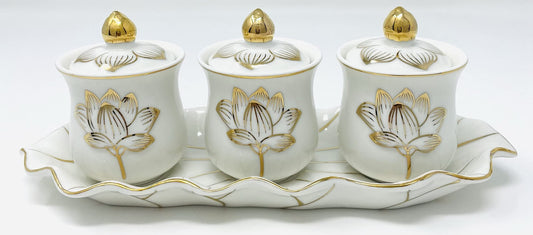 3 Altar Cups Set (White)