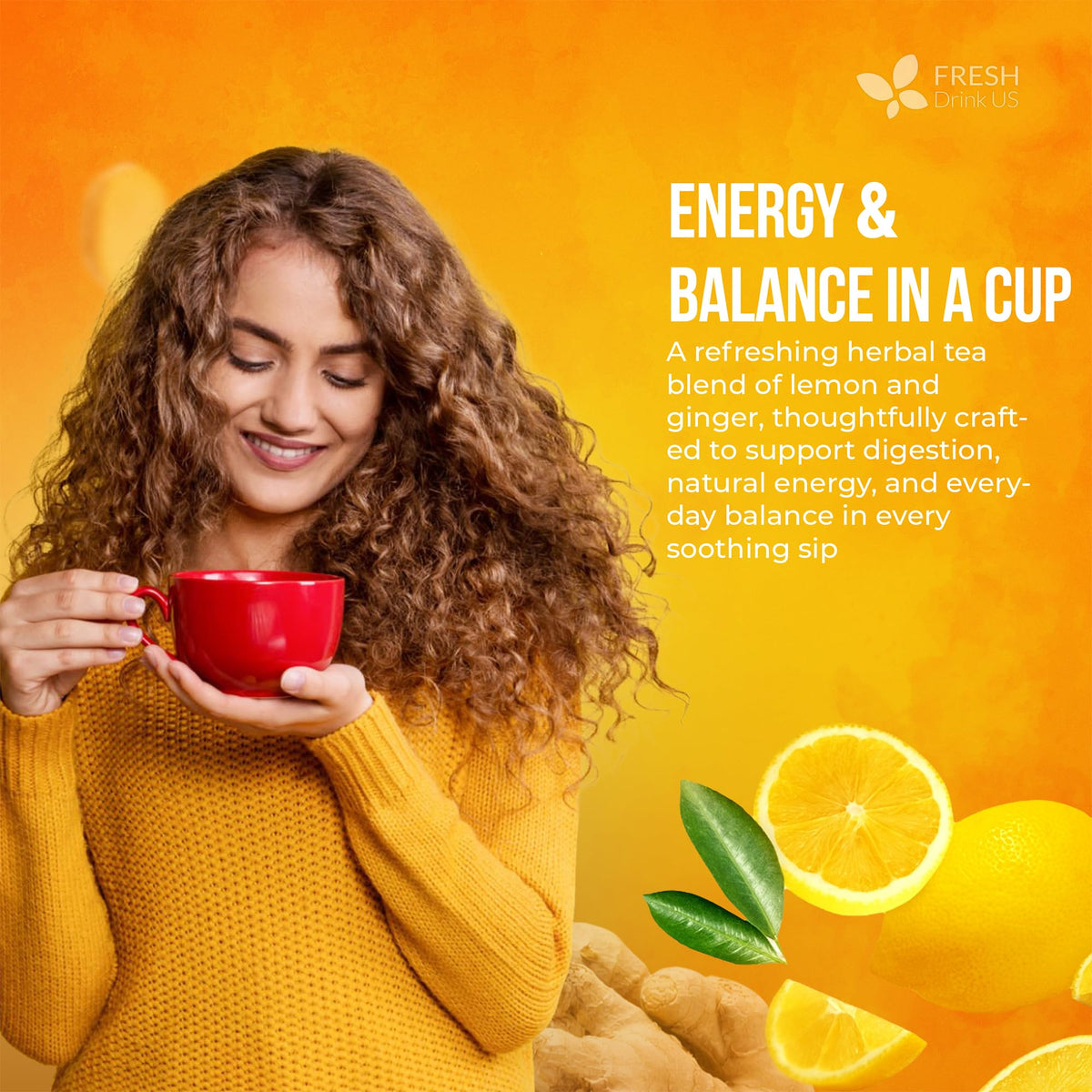 Premium 75 Lemon Ginger Tea Bags (75 Tea Bags)