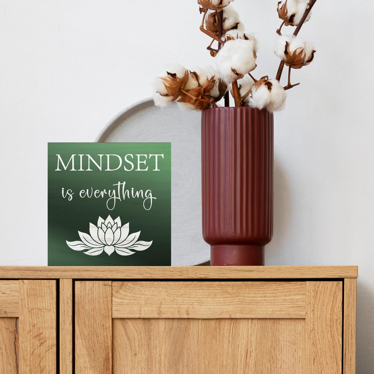 Inspirational Quote Decor Box Sign for Office Work (Mint)