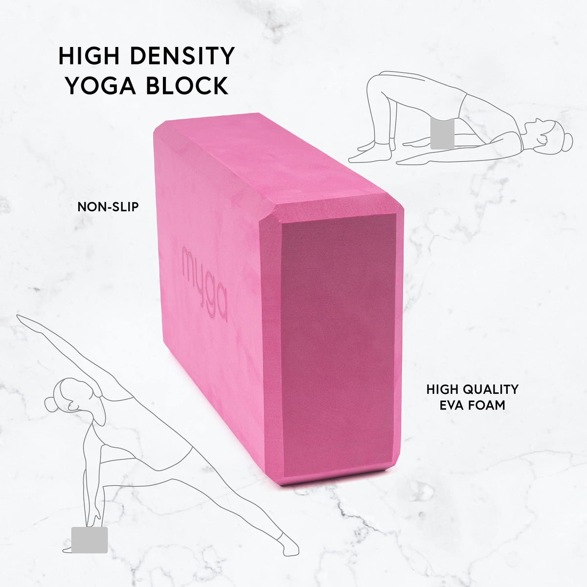 Yoga Block Lightweight EVA Foam Yoga Brick (Plum / One Size)