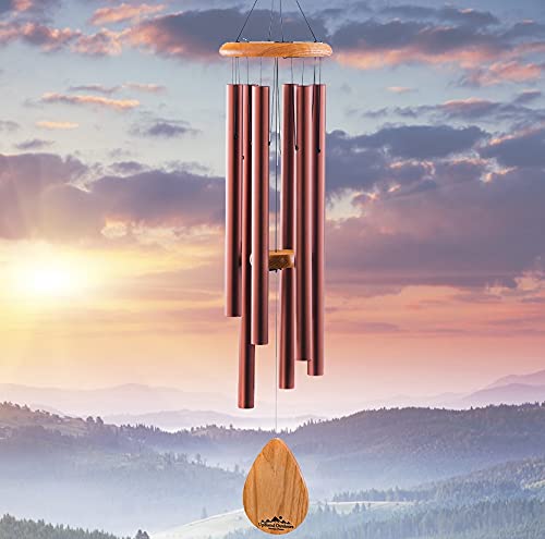 UpBlend 38" Copper Aluminum Wind Chimes for Outside (Copper-red / 38")