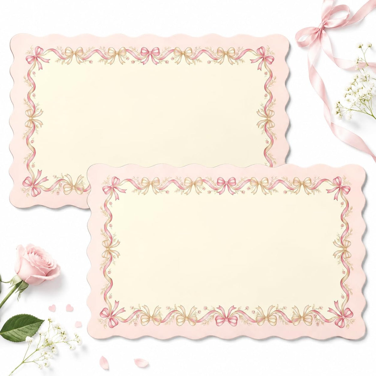 Scalloped Dish Drying Mat 2 (Coquette Bows / 12x19 inch)