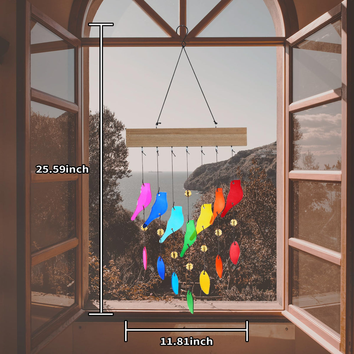 Handcrafted Glass Wind Chime (Red and Yellow)
