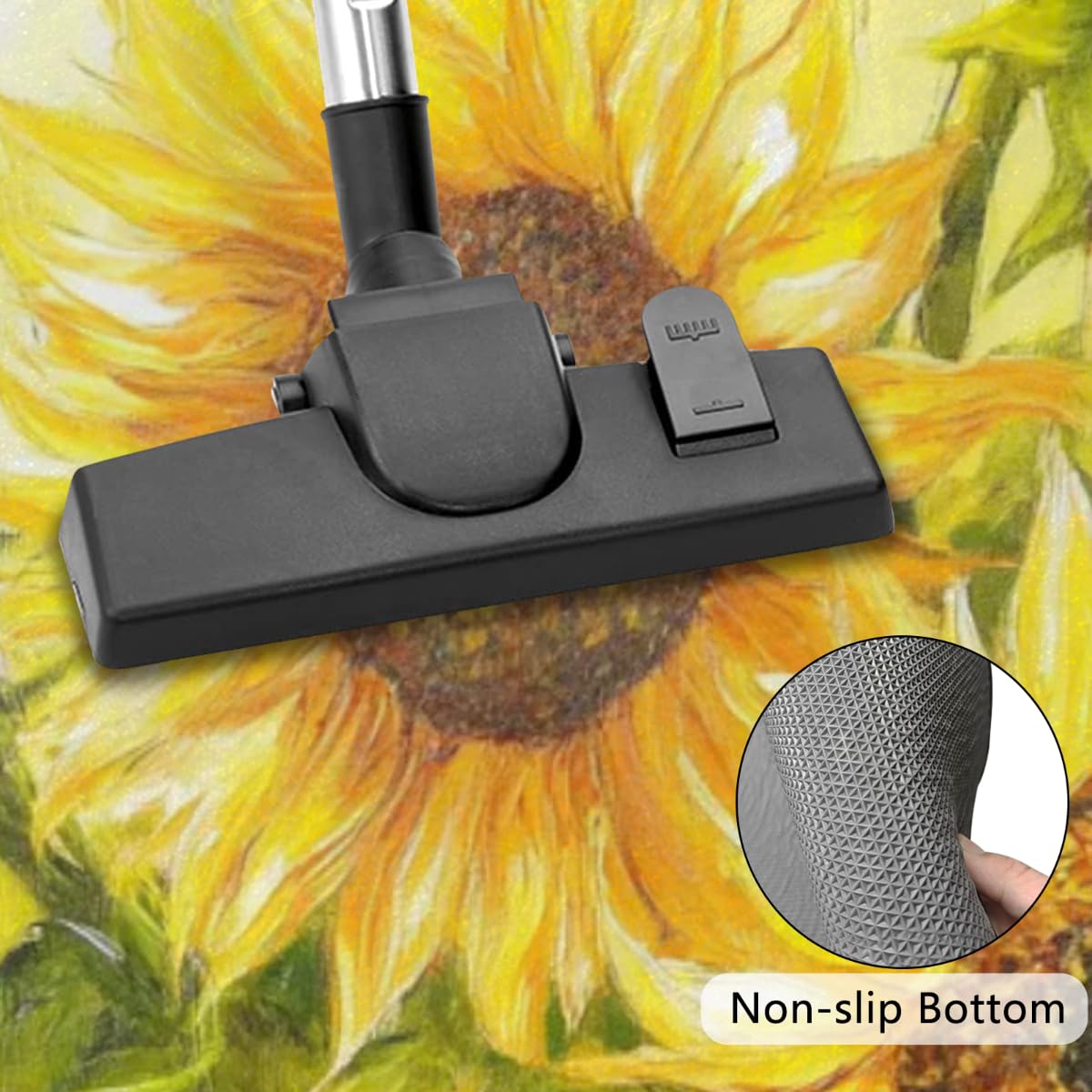 Half Round Door Mat Sunflowers Oil Painting Welcome Mats Non (36 inch x 24 inch (Semicircular) / Sunflowers Oil Painting)