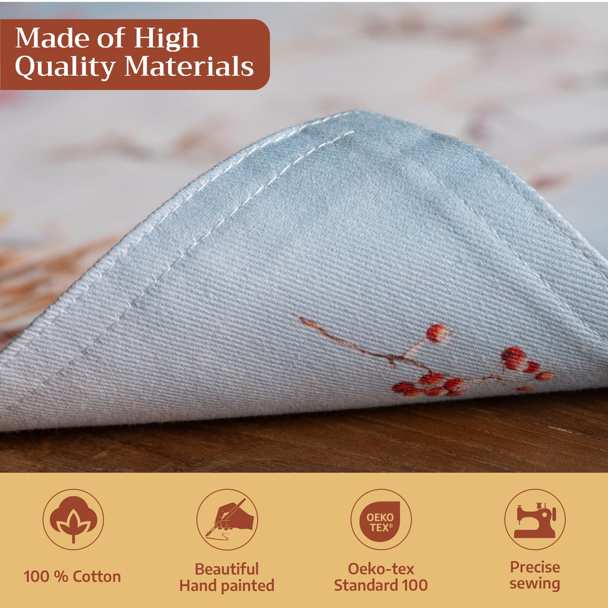 Placemats Set of 4 Reusable 100% Cotton (081 - Fairy Tale Forest / 13" X 19" (Pack of 4))