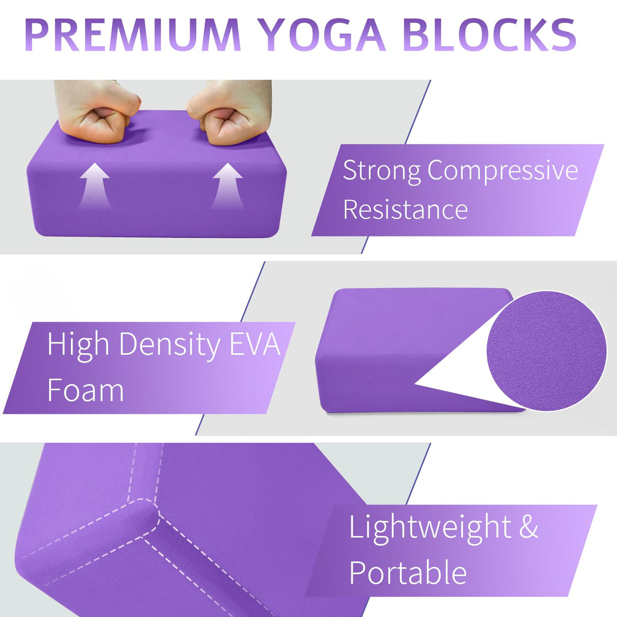 2 Pack Yoga Blocks (2PACK-Deep Purple)