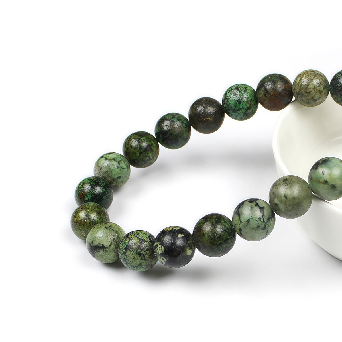 Natural African Turquoise Beads Round Loose Stone Beads for Jewelry Making DIY Bracelet Necklace Accessory 15" (African Turquoise / 12mm)