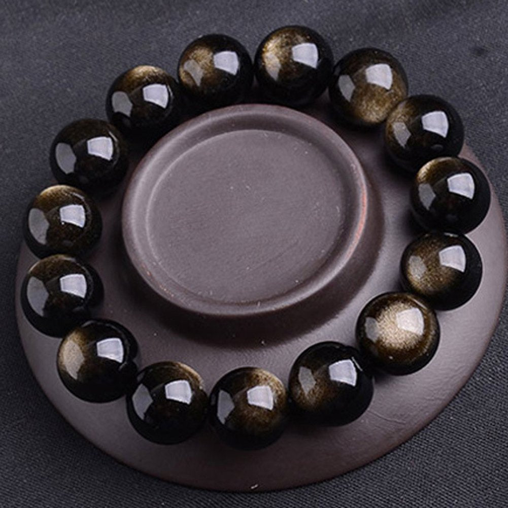 Tibetan Mala Bead Obsidian Beads Bracelet (Beads Diameter 08MM)