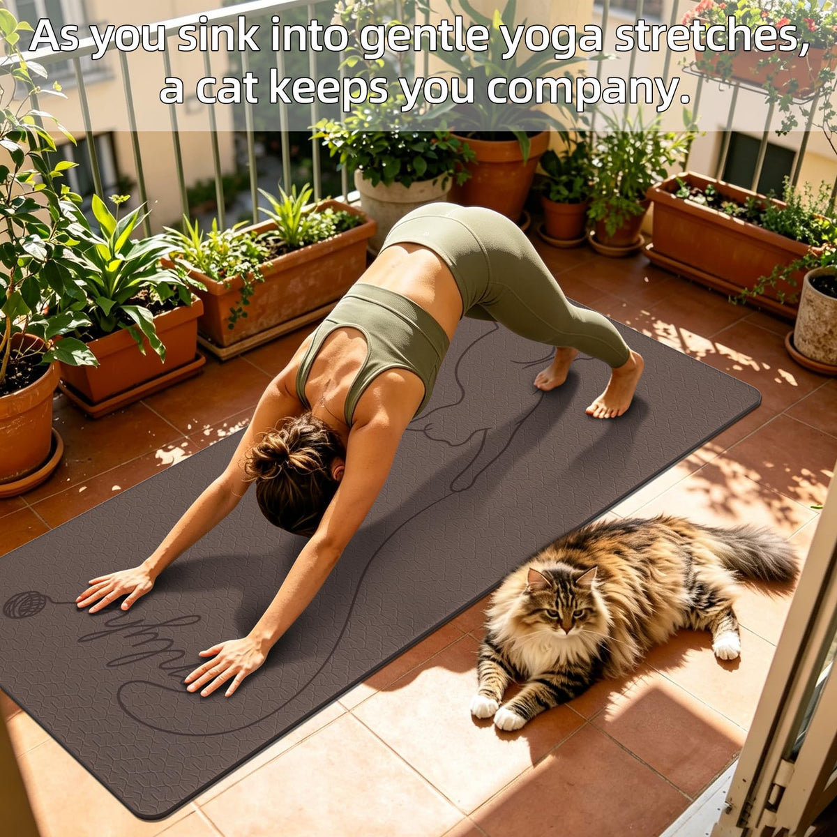 Extra Large Yoga Mat 10mm Thick (Light brown + Dark brown)
