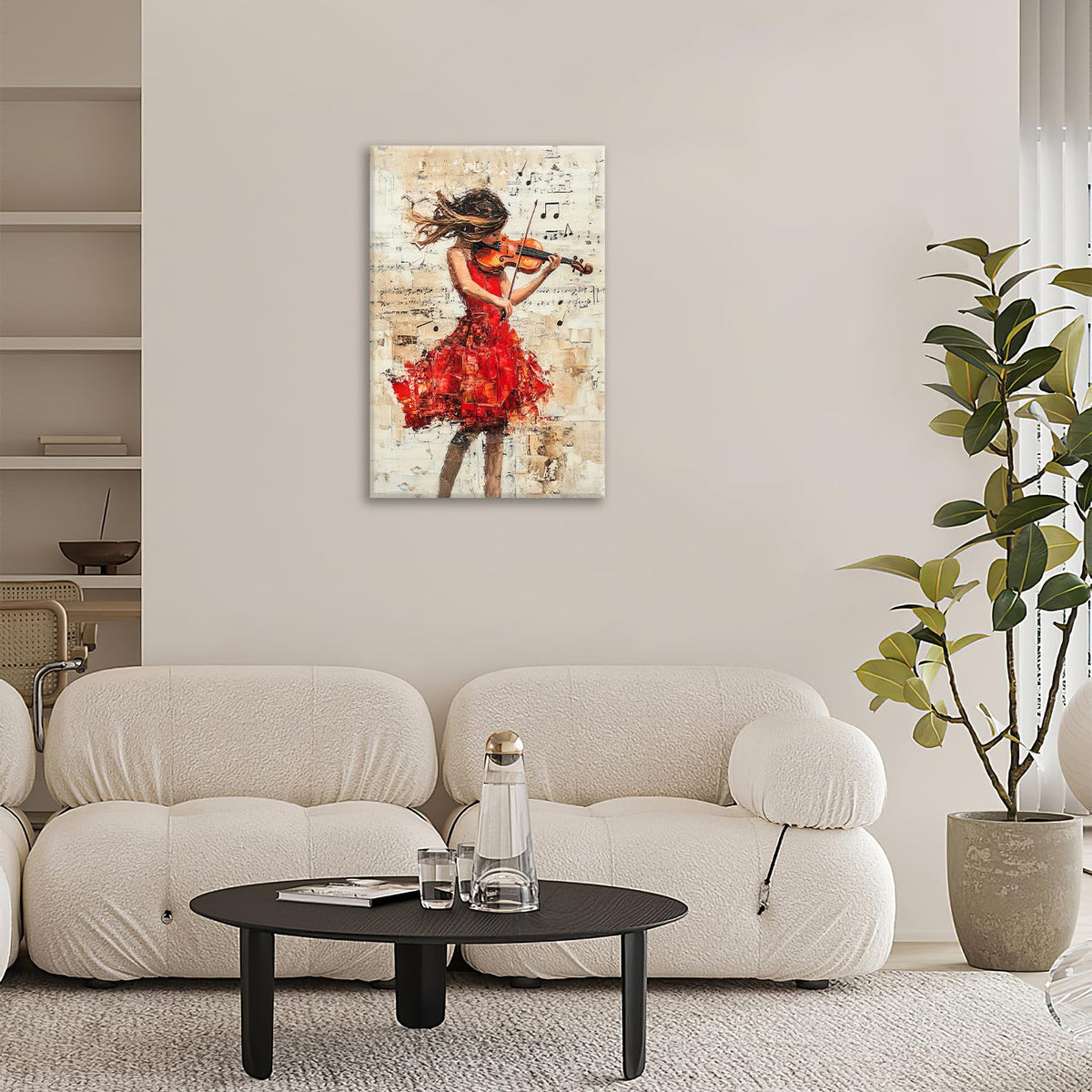Music Wall Art (24"L x 16"W / Violin girl)