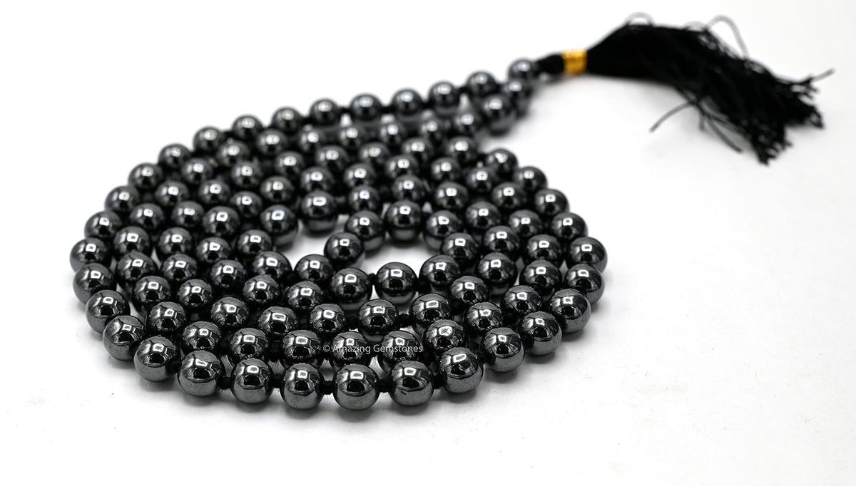 Hematite Mala Beads (Hematite / Knotted)