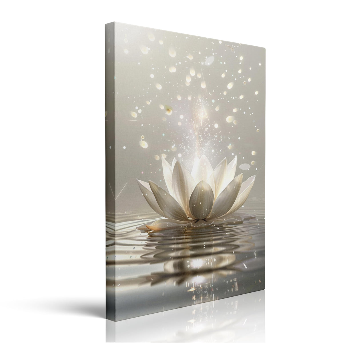 Framed Canvas Wall Art Zen Lotus Flower Spiritual Floral Painting Prints Posters Wall Decor Artwork for Spa Bathroom Bedroom Living Room Office Meditation Room Yoga Studio 12x16 Inches (Lotus Flower02 / 16"L x 12"W)
