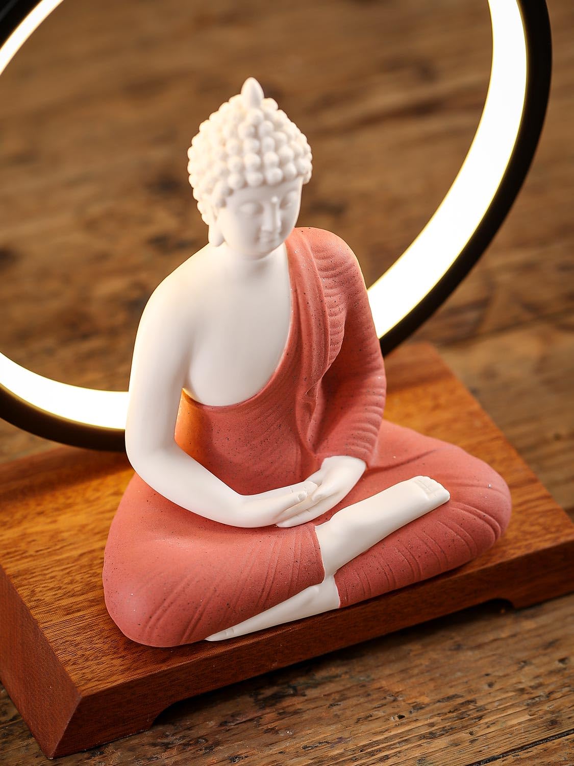 8.7 Inch LED Buddha Statue for Indoor Home Decor (Red)