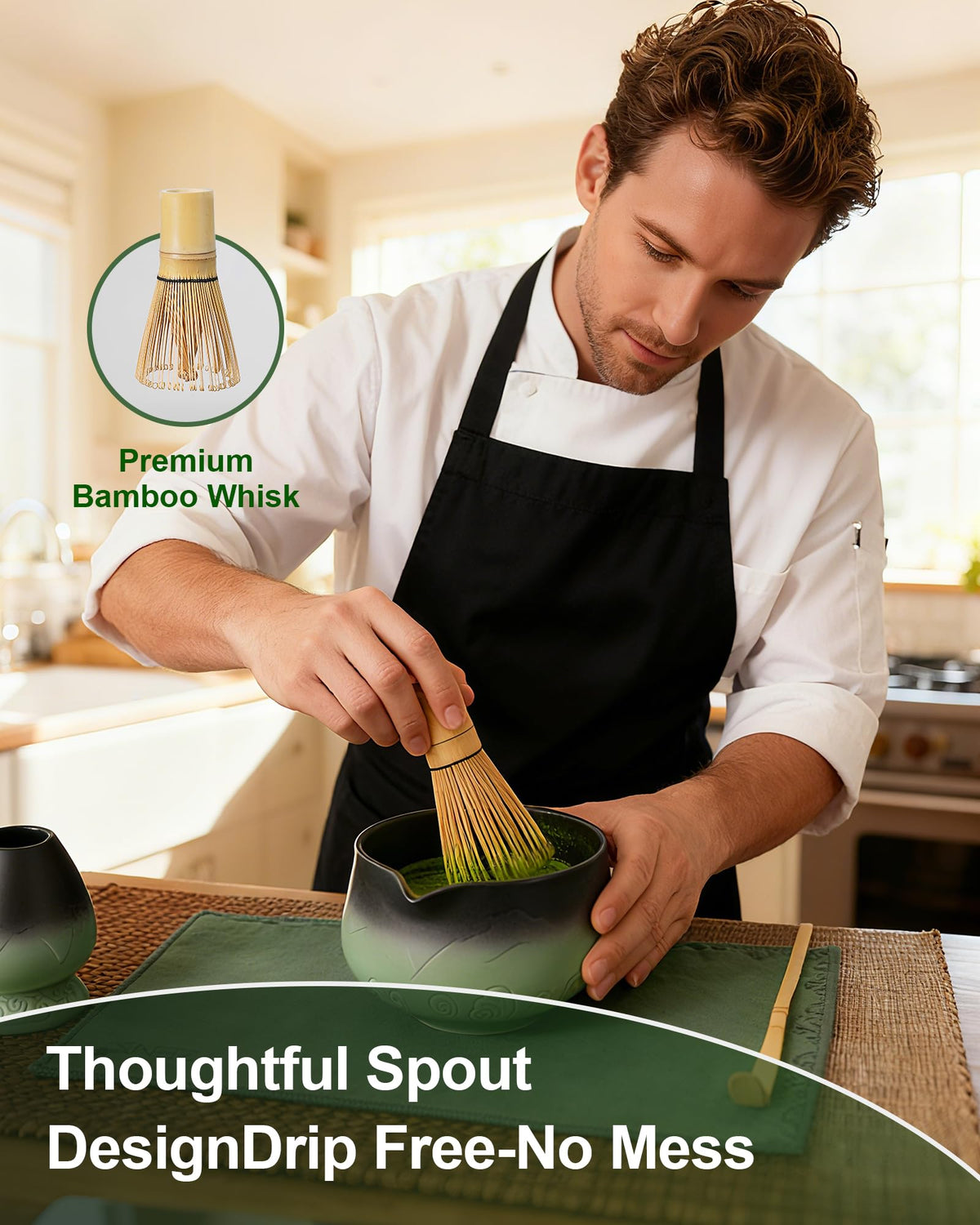 Premium Matcha Whisk Set (04-Sage Green / 5 Pcs)