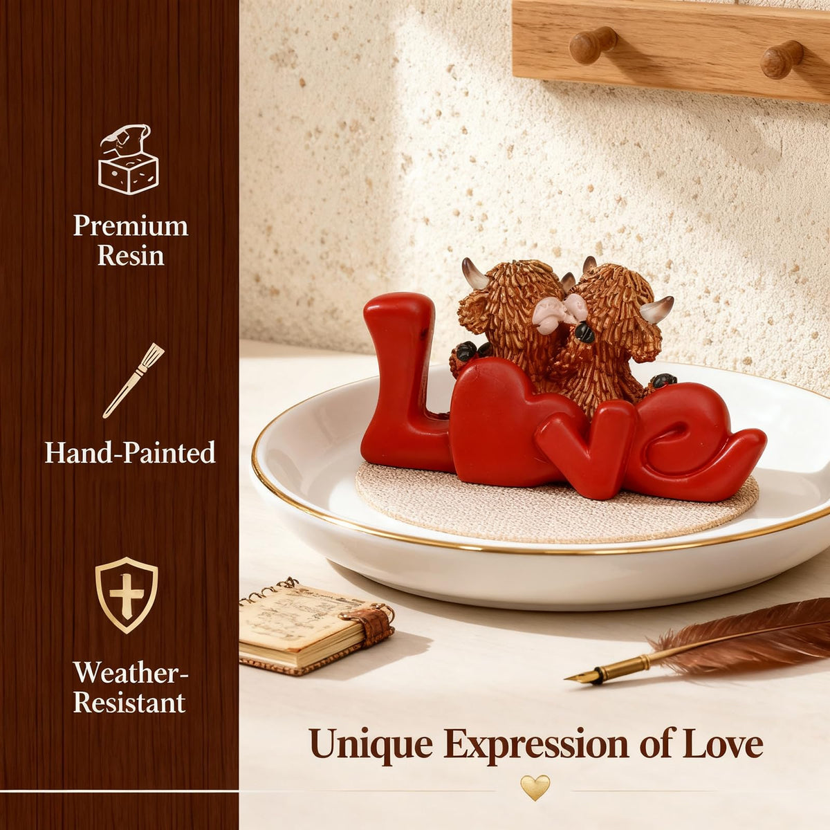 Highland Cow Figurines (03-love)