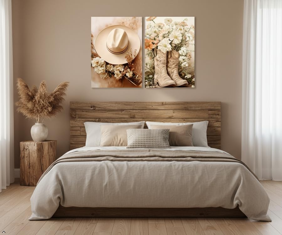 Cowboy Boots & Hat Canvas Wall Art Set (xiemao / 24"L x 16"W)