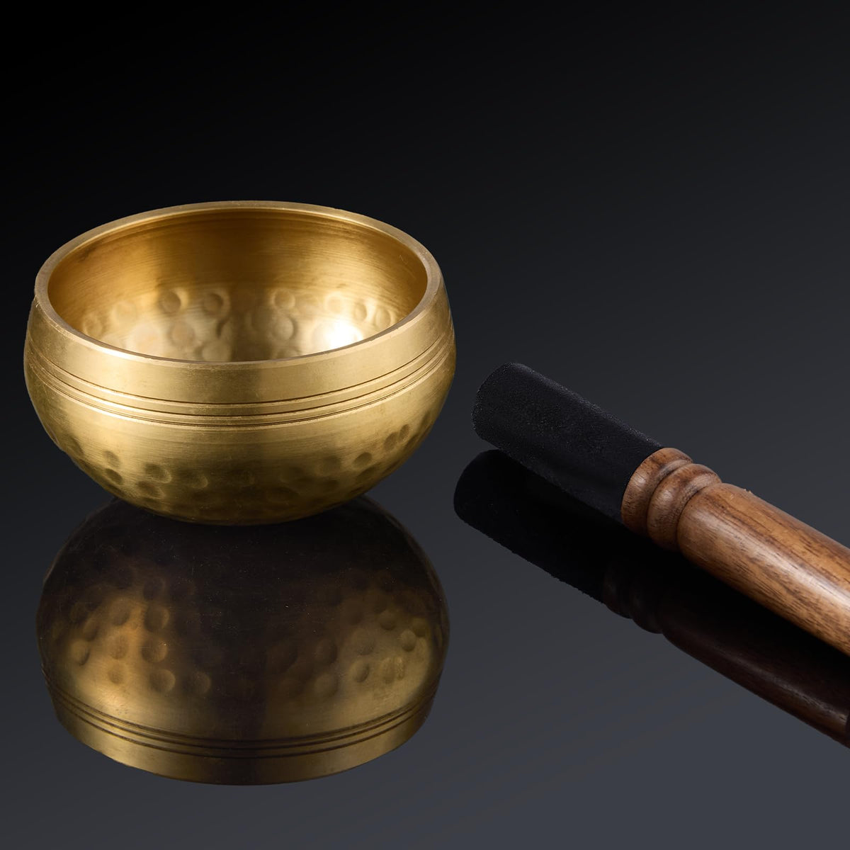Tibetan Singing Bowl Set 3.15 Inch Copper Sound Bath Bowl (Type2 Copper Singing Bowl Set with Gift Box)