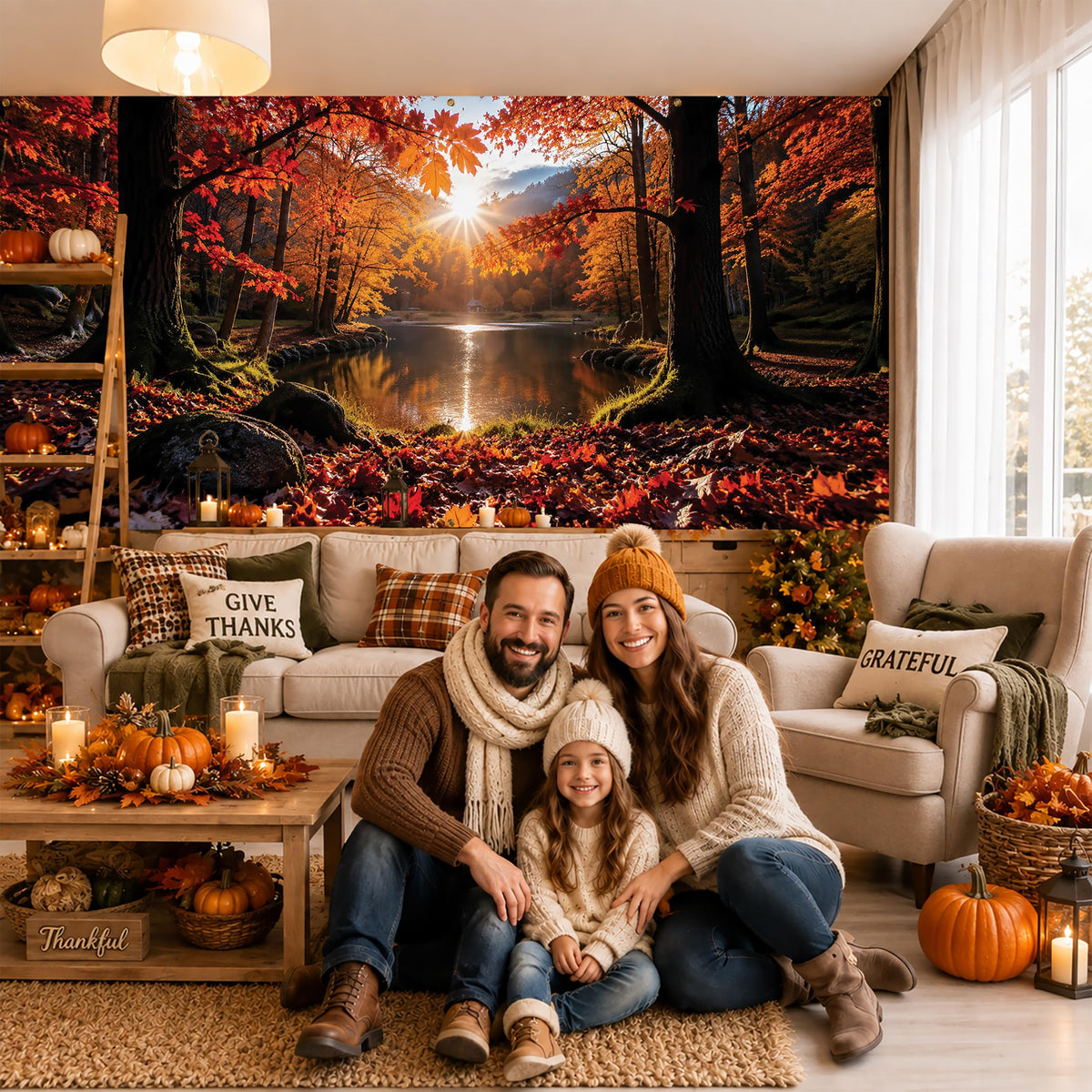 Garage Door Banner Cover Autumn Nature 6x13FT Fall Forest Backdrop (Autumn Forest)