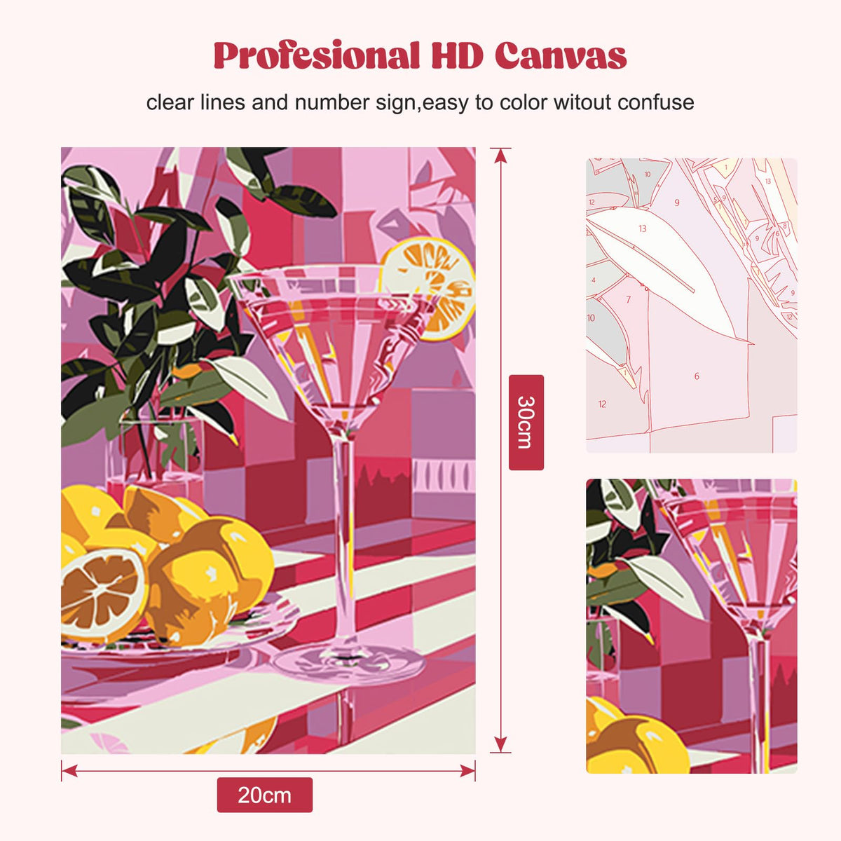 Cocktail Framed Paint by Numbers Kit for Adults