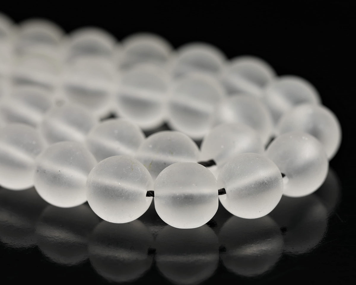 Natural Matte Quartz Beaded Choker Necklace (Matte Quartz / 30 Inches)